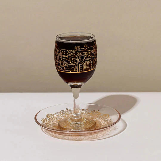 Classic Jerusalem Glass Kiddush Cup – Jerusalem Glass Series