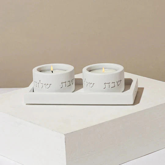 Set of Candle holders designed to sit on a modern concrete tray - Pure Line Series