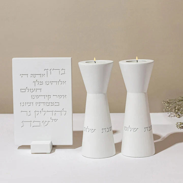 Elegant Concrete Sabbath Candle Holders – Aura Series