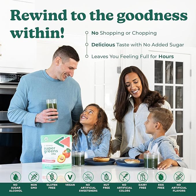 Best Tasting Super Greens Powder with 40+ Superfoods – Delicious Daily Green Powder with Vitamin B12, Zinc, Vitamin C, Magnesium & Calcium – Green Juice Superfood Mix - Blueberry Acai Flavor