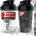 '-2 Pack- 20 oz Protein Shaker Bottles for Protein Mixes - 2x Wire Whisk | Leak Proof Shaker Cups for Protein Shakes and Pre Workout | Protein Shaker Bottle Pack