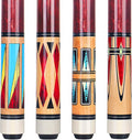 Pool Cue, 4 Pcs Pool Cue Stick 18 19 20 21 oz 4 Sets Cue Sticks 58 inch Pool Cues Adult Canadian Maple Wood Billiard Stick