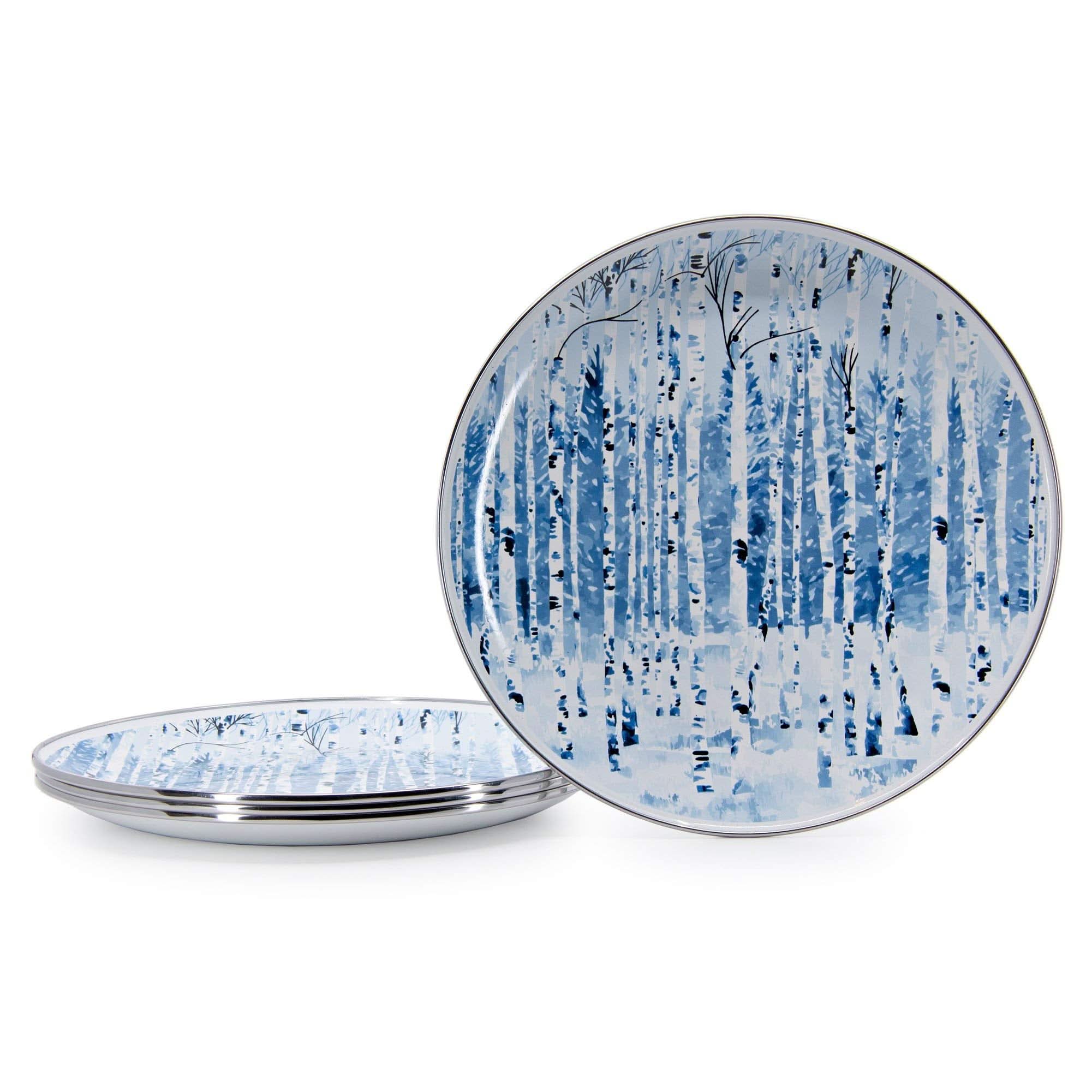 Golden Rabbit Enamelware 10.5" Dinner Plates , Set of 4