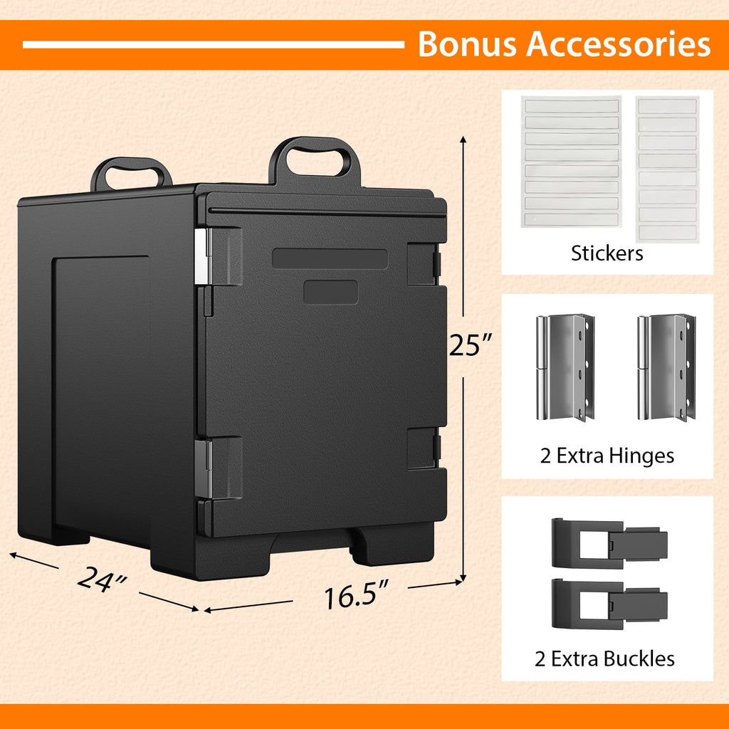 81 Quart Capacity End-loading Insulated Food Pan Carrier with Handles