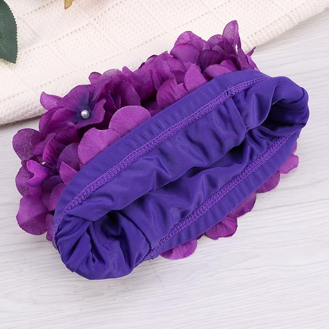 WINOMO Fashionable Swim Cap Floral Petal Stylish Swimming Hat Bathing Caps Size L for Women