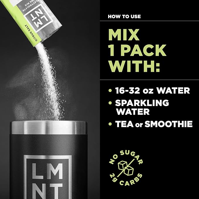 Drink LMNT Zero Sugar Electrolytes - Citrus Salt | Drink Mix | 30-Count
