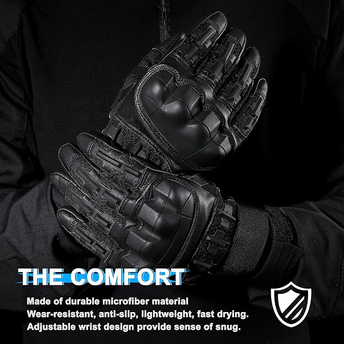 WTACTFUL Rubber Guard Tactical Gloves for Men Touchscreen Airsoft Motorcycle Hunting Outdoor