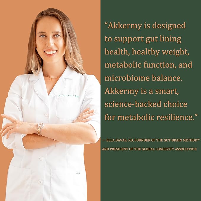Akkermansia Probiotic for Appetite & Craving Control | Increases GLP-1 & Boosts Healthy Weight | 60 Day Supply | Made in USA | Bacillus Coagulans, B2, D3 & Chromium | SIBO Friendly, Vegan, Gluten Free