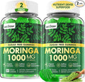 Organic Moringa Gummies 1000mg - Whole Food Green Superfood, Rich in Vegan Protein, Fiber, B-Complex, Potassium, Magnesium, Calcium - w/Spirulina, Saffron, Ashwagandha for Energy & Gut Health, 120Cts