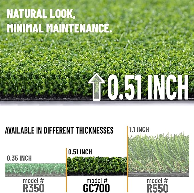 Ottomanson Artificial Turf Golf Hitting Mat 6'6" x 8' Indoor/Outdoor Waterproof Synthetic Fake Grass for Putting Practice Baseball Football Sports Gym Backyard, Custom Size 2' up to 30'