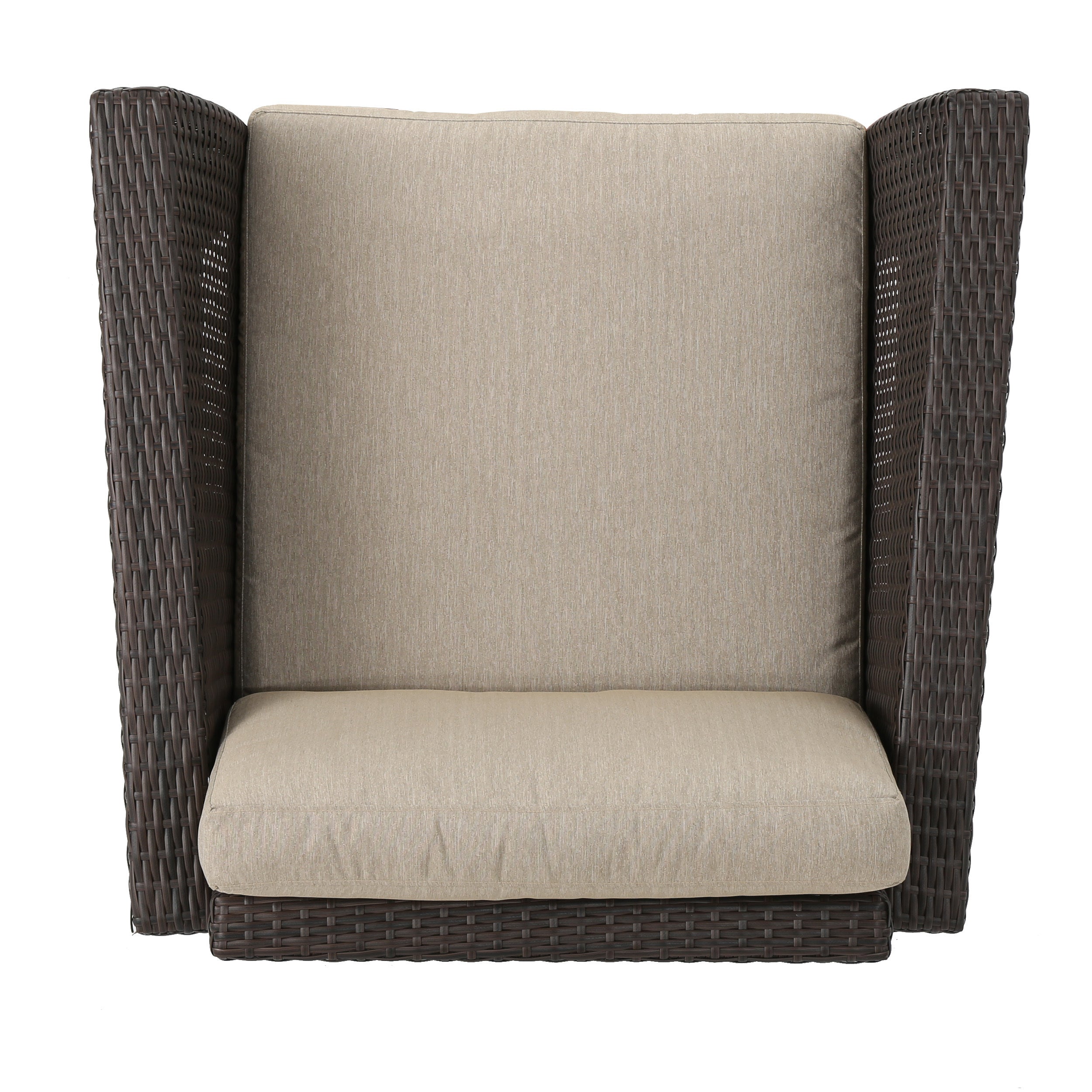 Club Chair PE Rattan Iron Brown Modern Outdoor