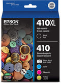 New, Pre-Owned - Epson 410XL Black and 410 Photo Black and Color Ink Cartridges