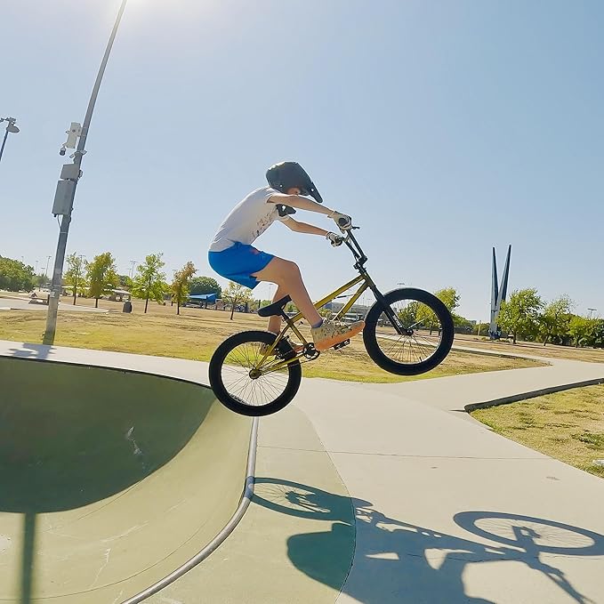 Freestyle BMX Bike, 20 Inch Yaphet Bicycle for Teen Beginner and Adult Riders, Bike with Hi-Ten Steel Frame, Multiple Colors