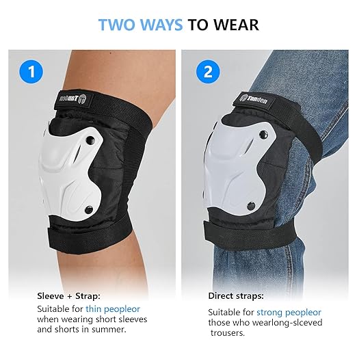 Skating Protective Gear Kids Toddler Knee Pads and Elbow Pads Set, Bike Protection for Kids Wrist Guards for Roller Skating Skateboarding Cycling White