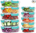 10 Packs Glass Meal Prep Containers with Lids, Glass Food Storage Containers Set, Airtight Lunch Containers, Microwave, Oven, Freezer and Dishwasher Safe, Green
