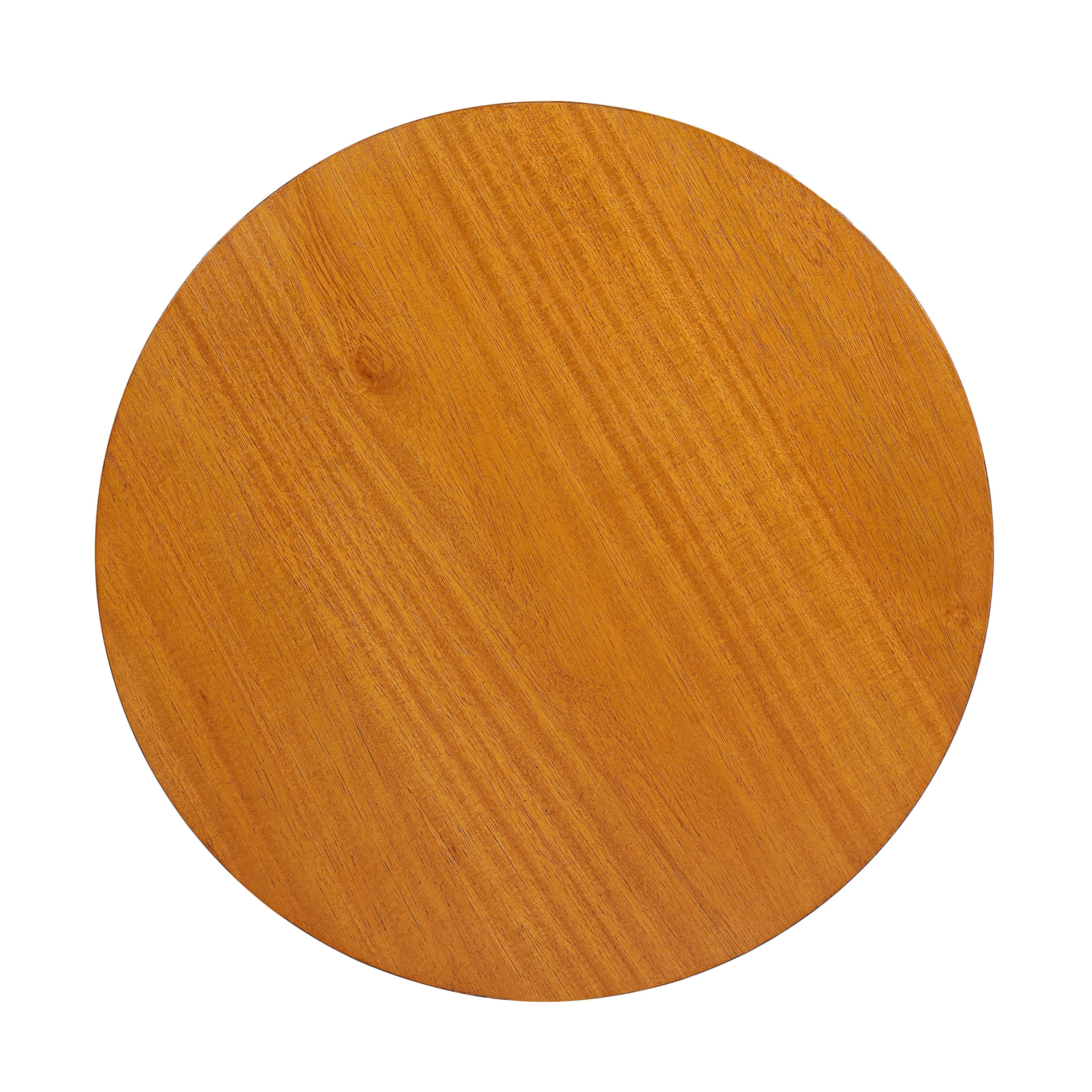 15.70' Round End Table, Hollow Woven Side Table, Small Rubber Wood Nightstand,