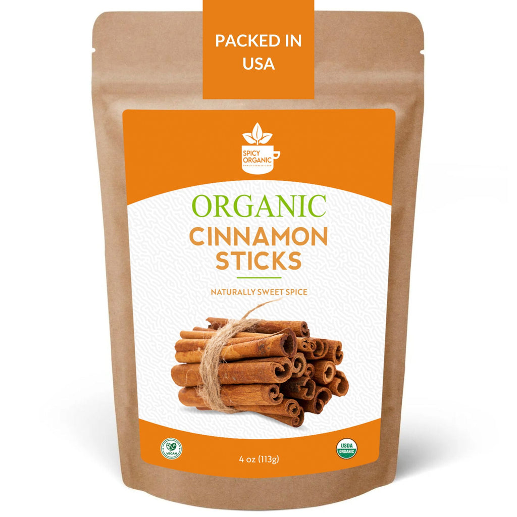 Organic Cassia Cinnamon Sticks — USDA Certified | Chai, Mulled Wine & Baking