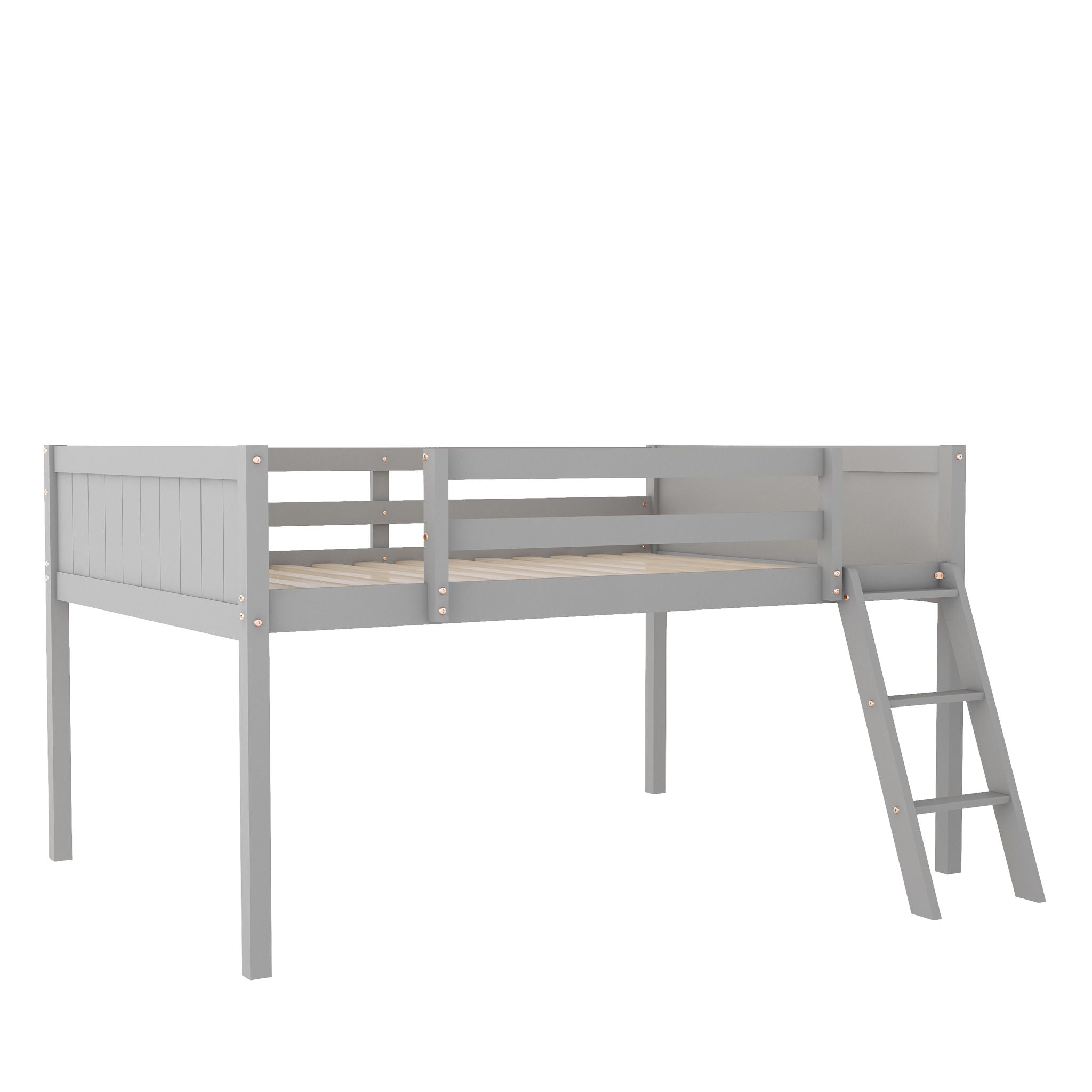 Low Loft Bed With Adjustable Ladder
