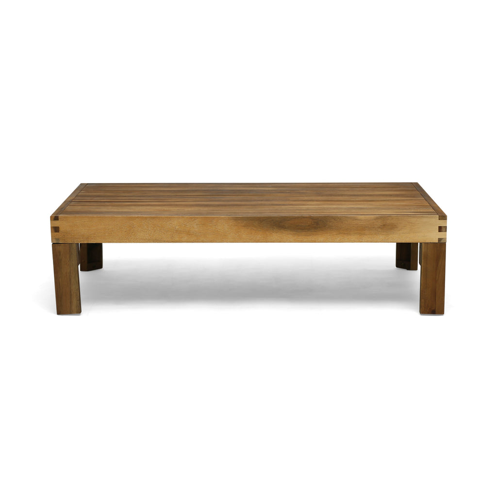 Outdoor Sectional Set Acacia Wood Beige 5 Piece L Shape Seats 4