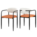 Modern Dining Chairs Set of 2 with Padded Seat and Curved Back