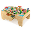 84-Piece Train and Building Block Table with Reversible Top and Creative Play Surface