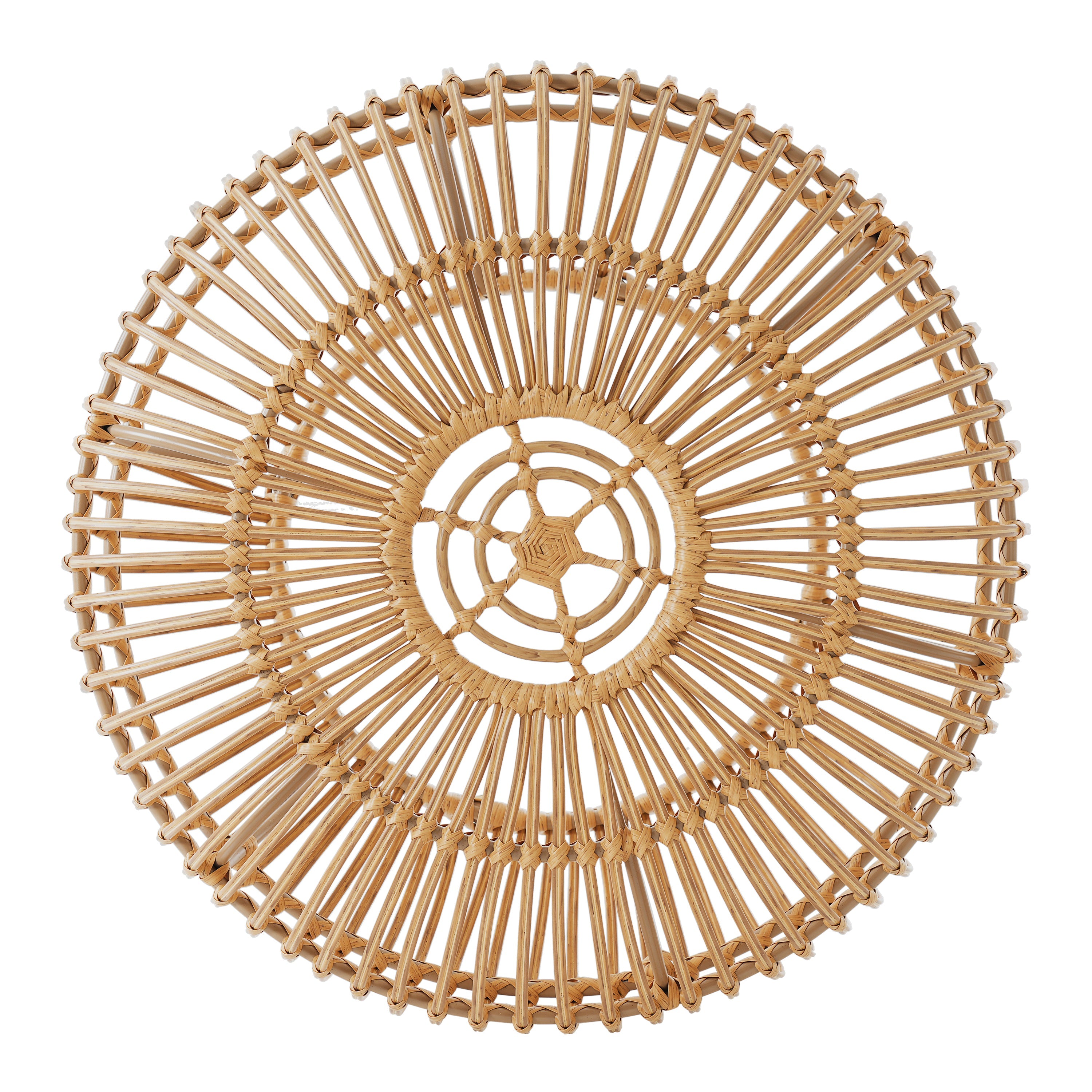OTTAWA Coffee Table-Bohemian Faux Rattan Weave Accent Table for Indoor Outdoor