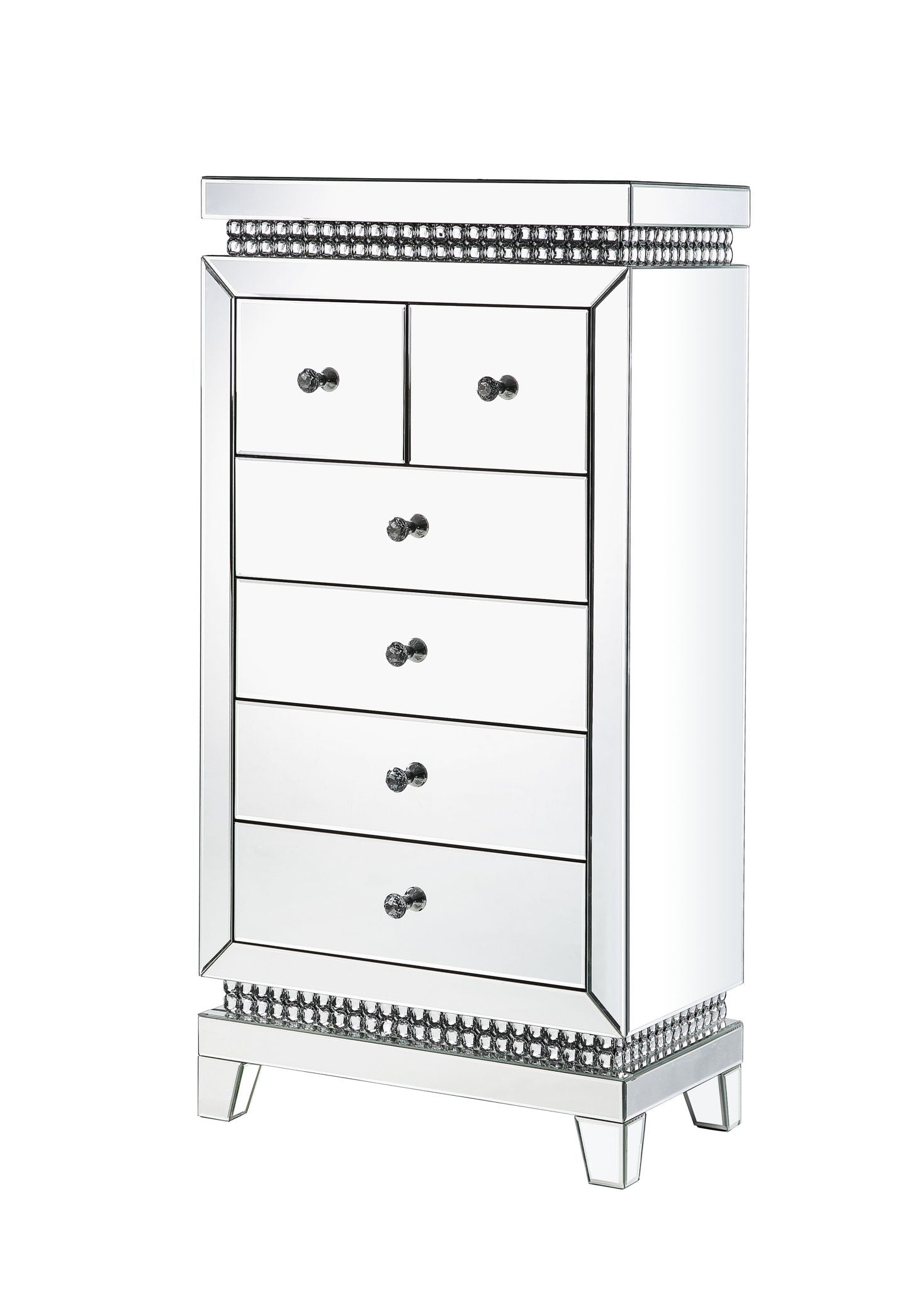 Lotus - Cabinet - Mirrored, Faux Ice Cube Crystals