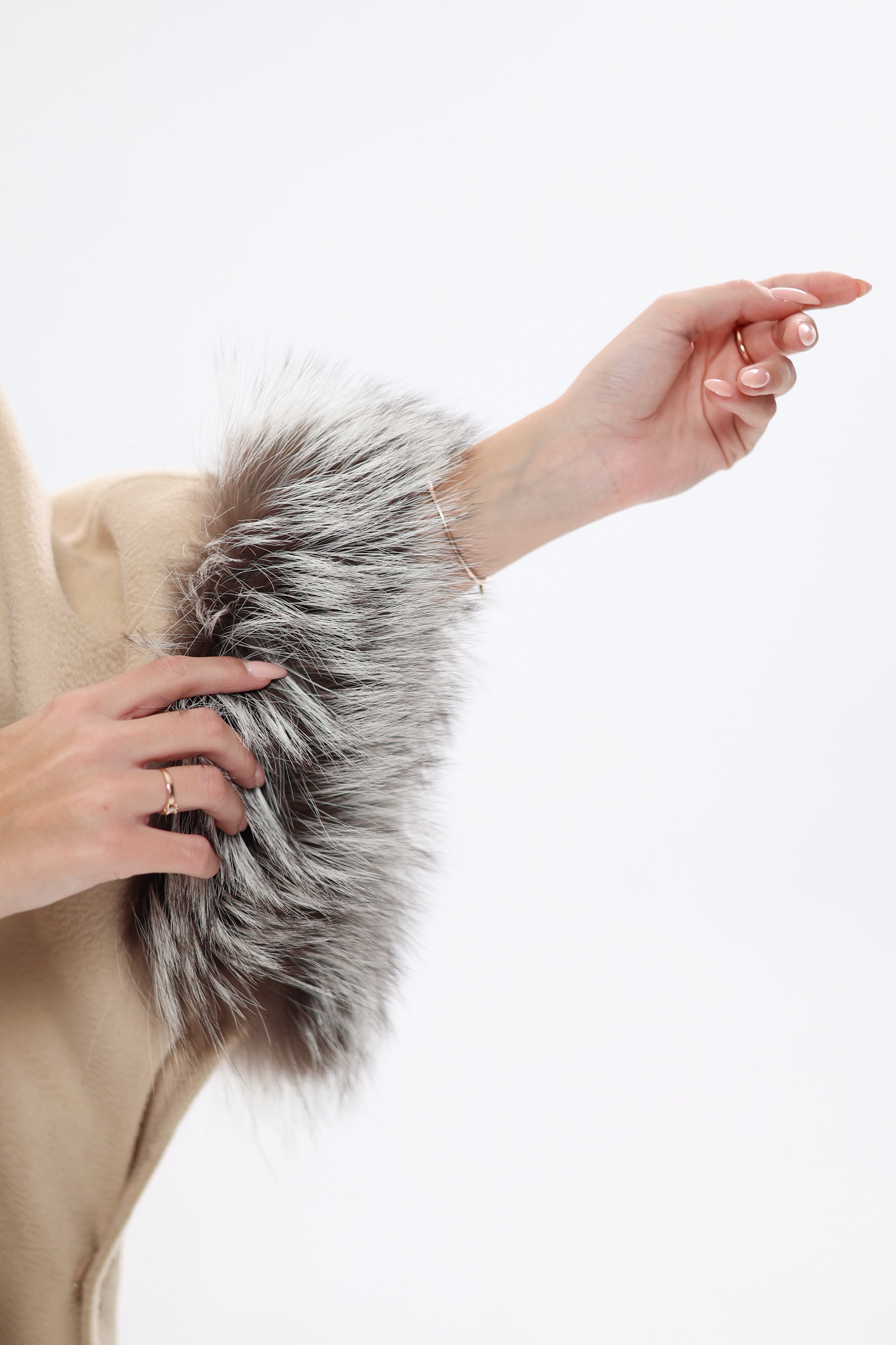 Saga®Furs Silver Fox Wool Alpaca Coat