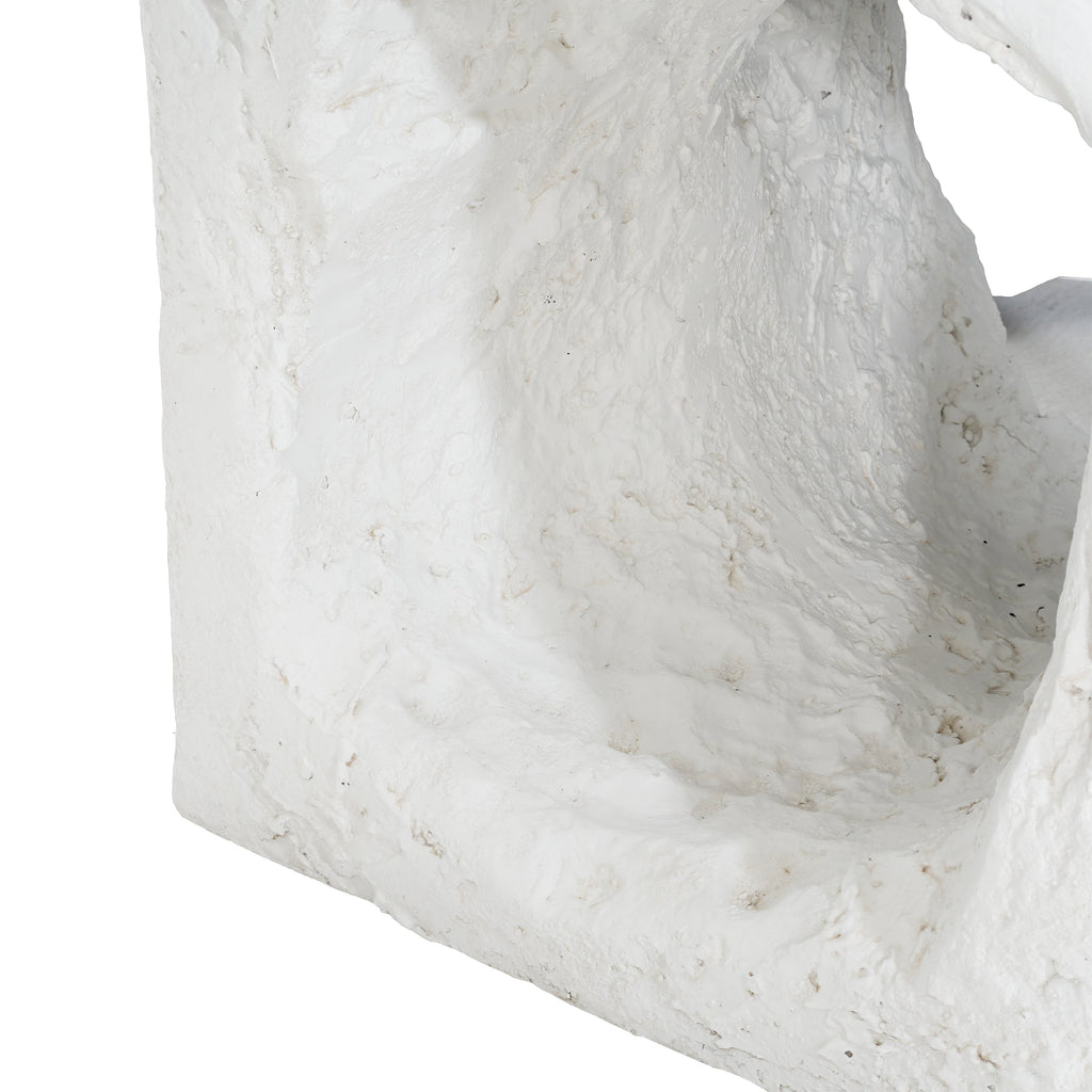 Outdoor Side Table Square MGO White Cave Texture 16.5x17.85in