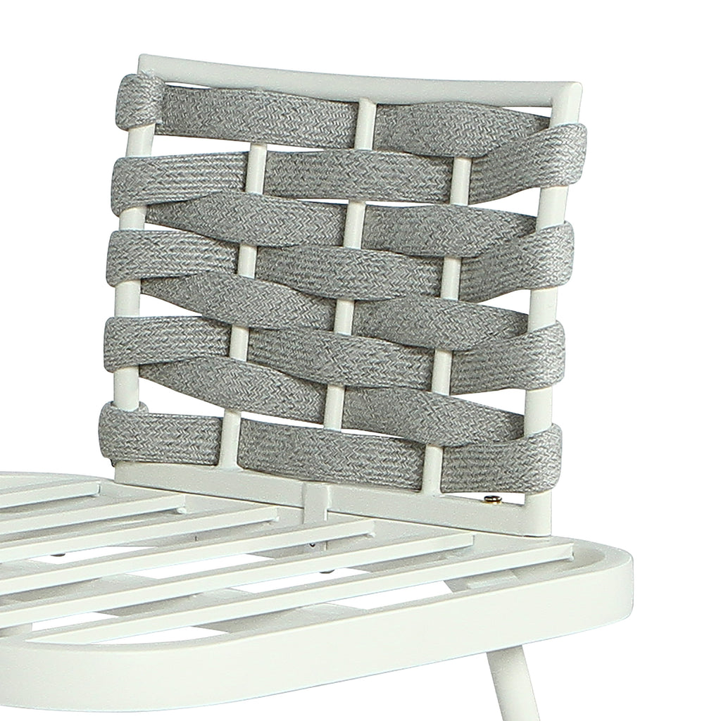 Outdoor Sofa Set Steel Rope Off White Gray Cushion 4 Piece Seats 4