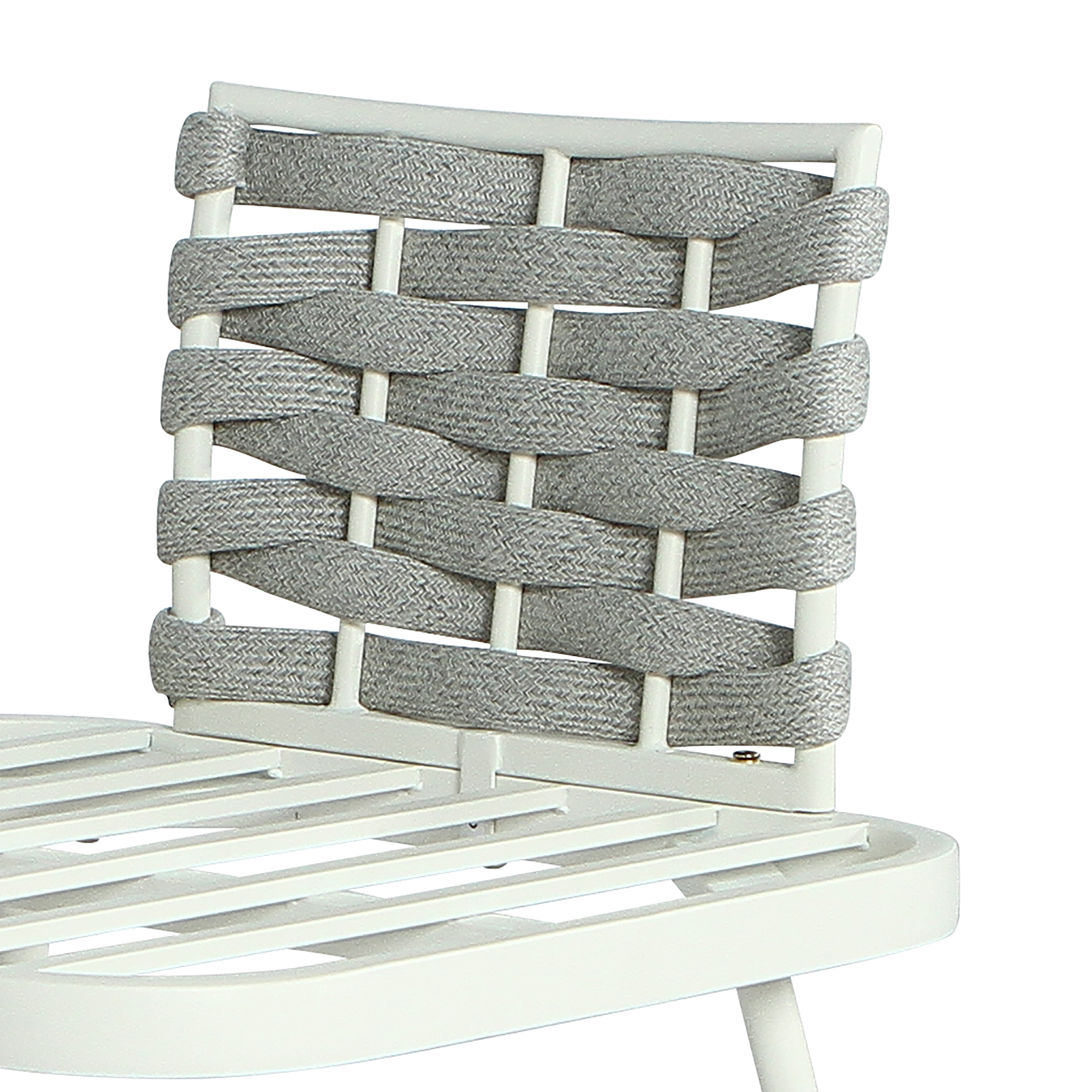 Outdoor Sofa Set Steel Rope Off White Gray Cushion 4 Piece Seats 4