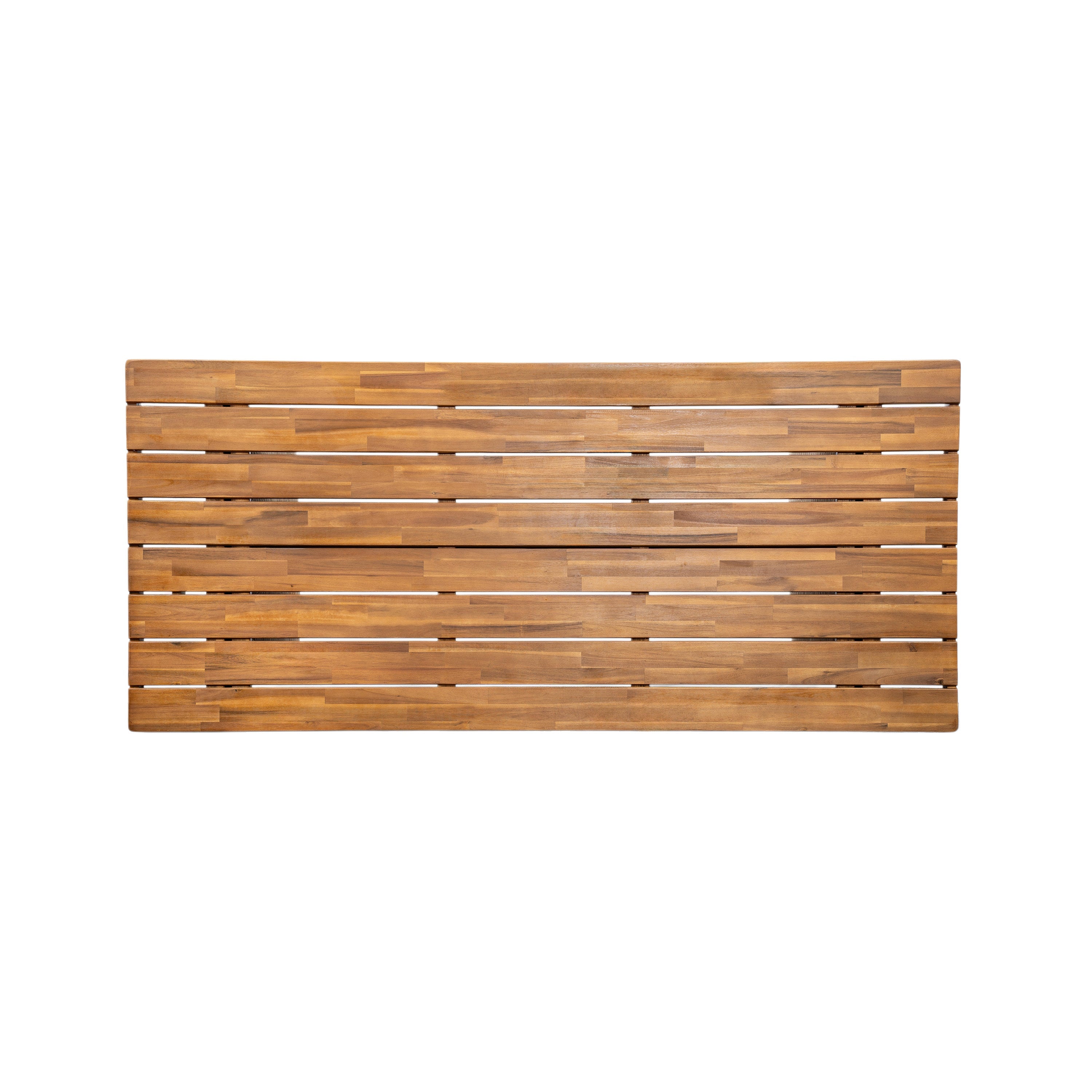 Outdoor Dining Set Acacia Wood Brown 3 Piece Table 2 Benches Rattan Legs