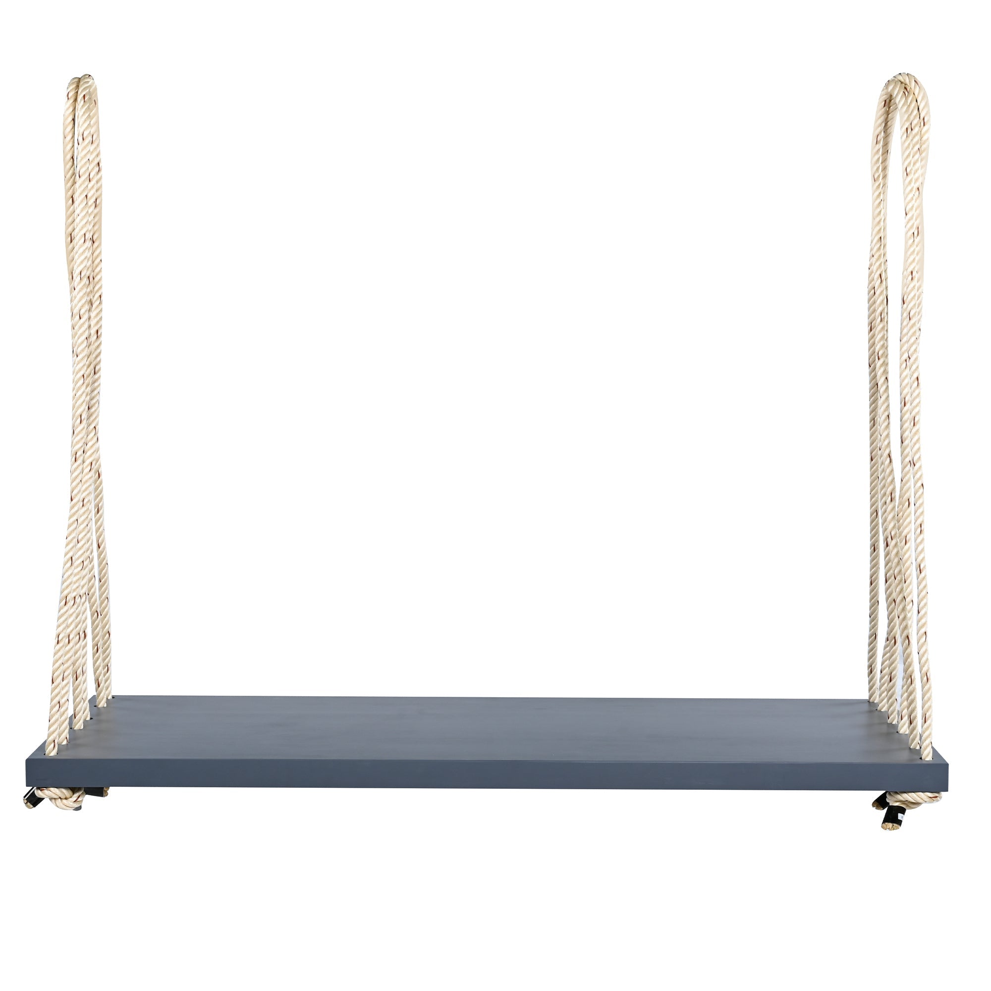 Outdoor Hanging Swing Chair Acacia Wood Gray Cushion Pillows 63x23.6 In 400 LB