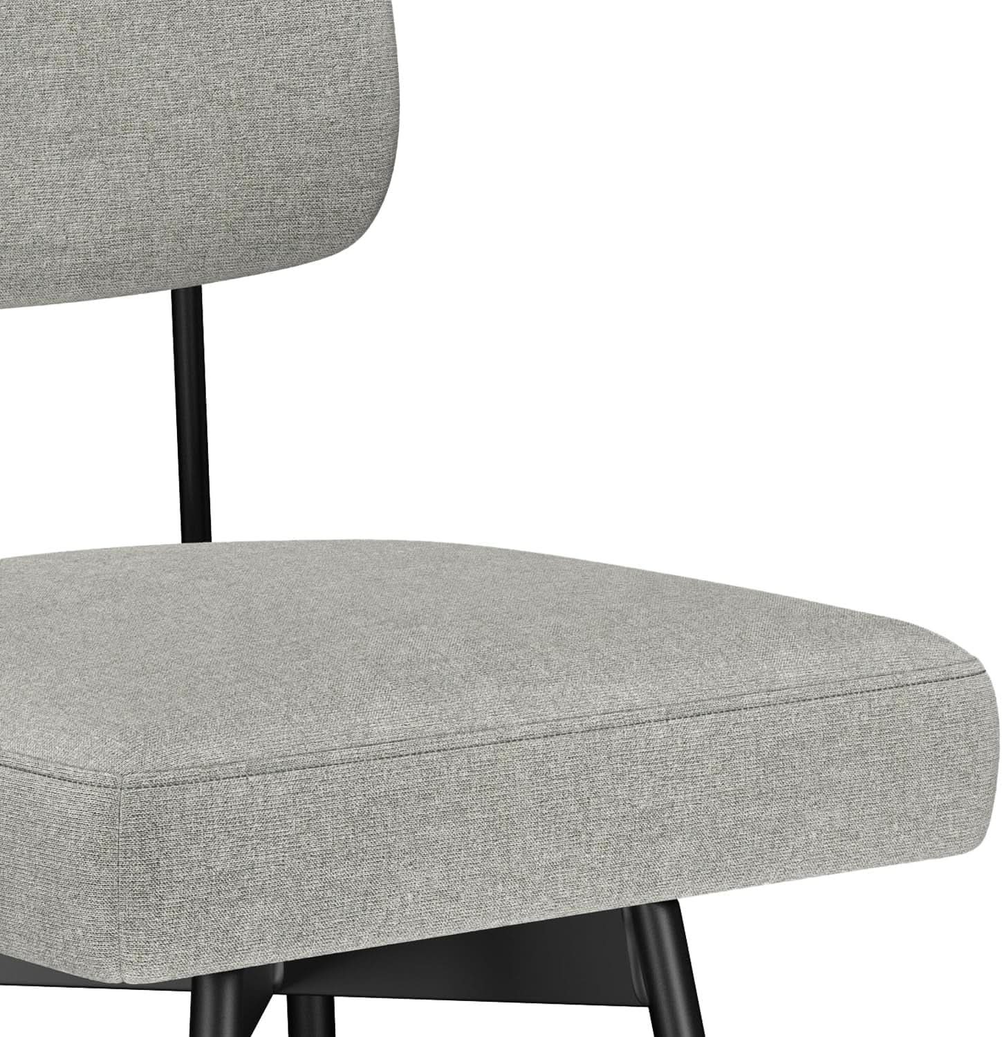 Giselle Swivel Bar Stools Set 2 29 Inch Upholstered Light Grey