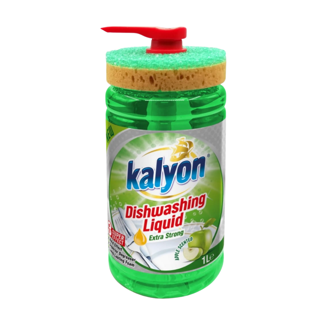 Kalyon Dishwashing Liquid Apple with Sponge 1L