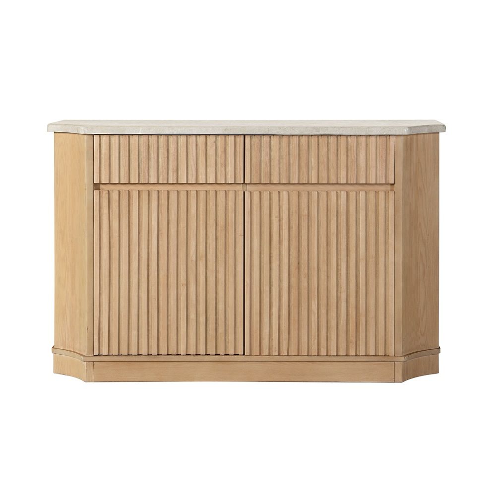Qwin - Server With Marble Top - Marble Top & Oak