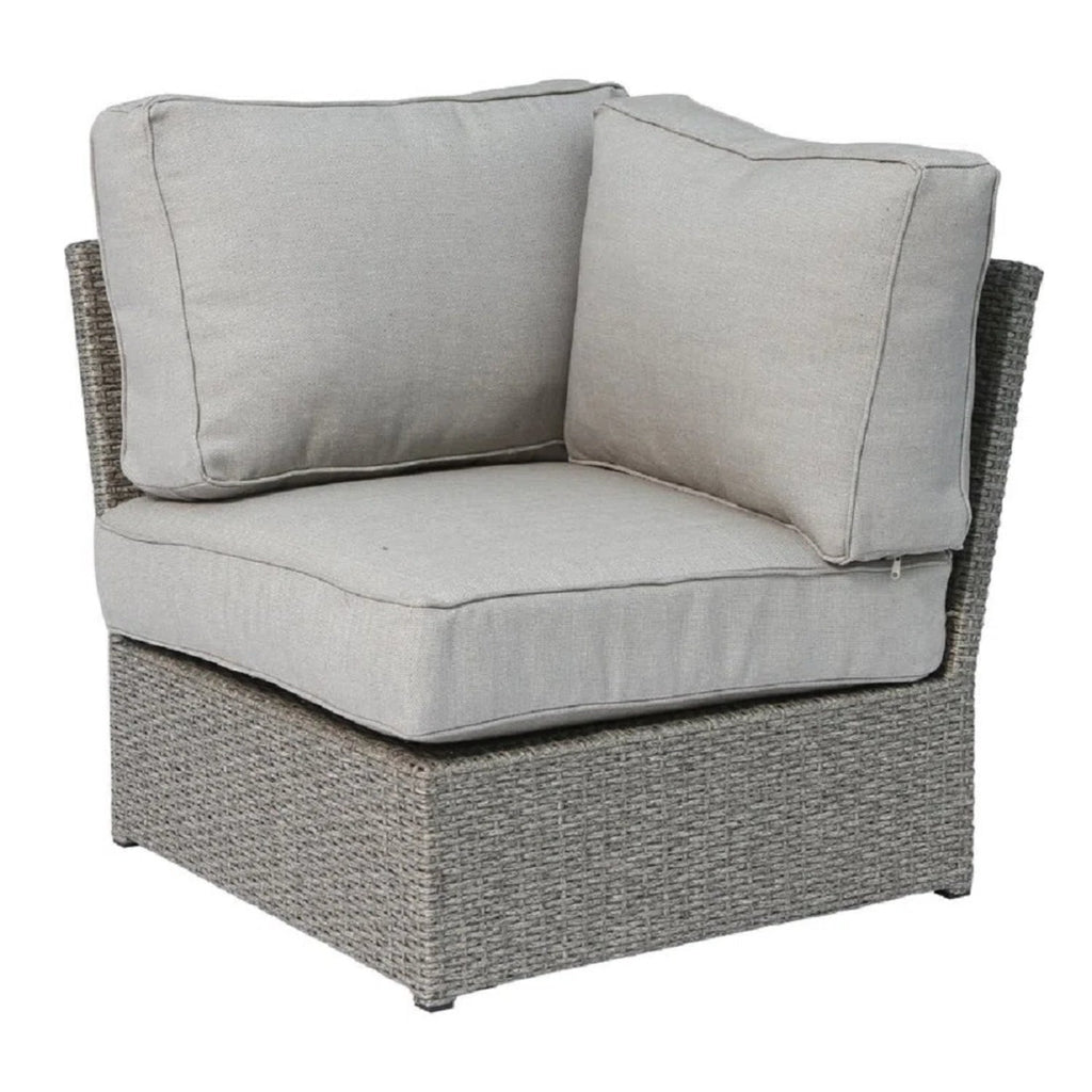 Outdoor Sectional Set HDPE Wicker Aluminum Gray 10 Piece 135 x 74 In