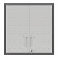 Metal Wall Mounted Tool Storage Cabinet With 2 Locking Doors, Adjustable Shelf, And Drawer