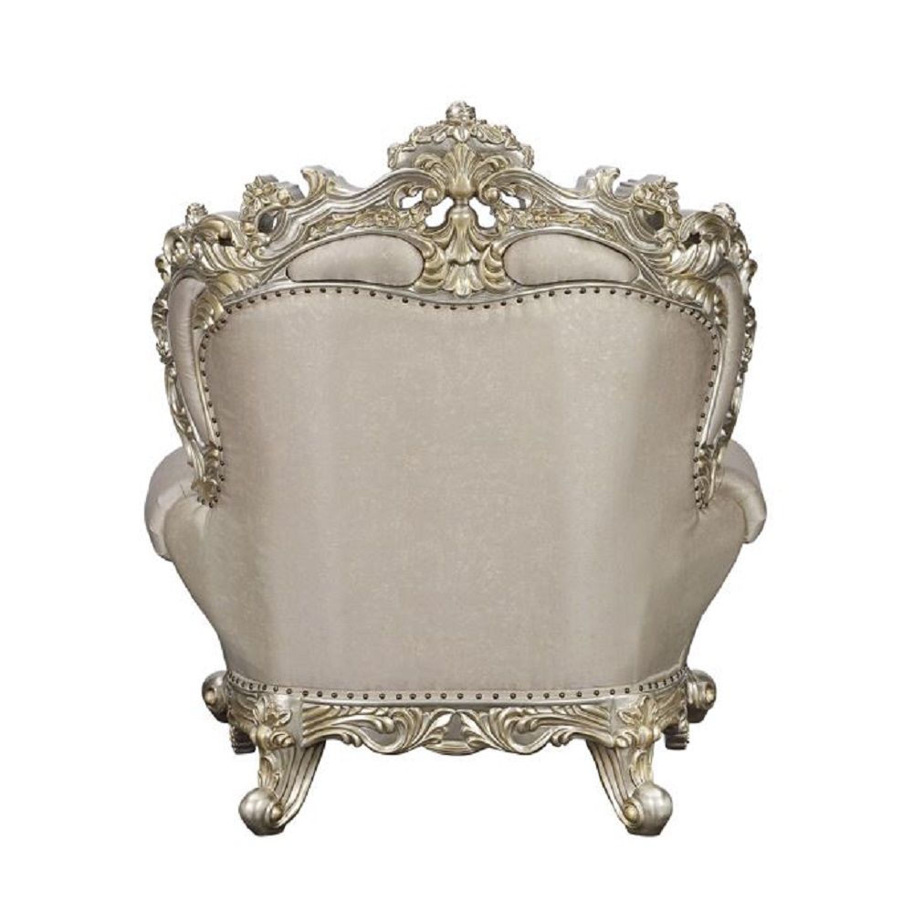 Danae - Chair With 2 Pillows - Fabric, Champagne & Gold