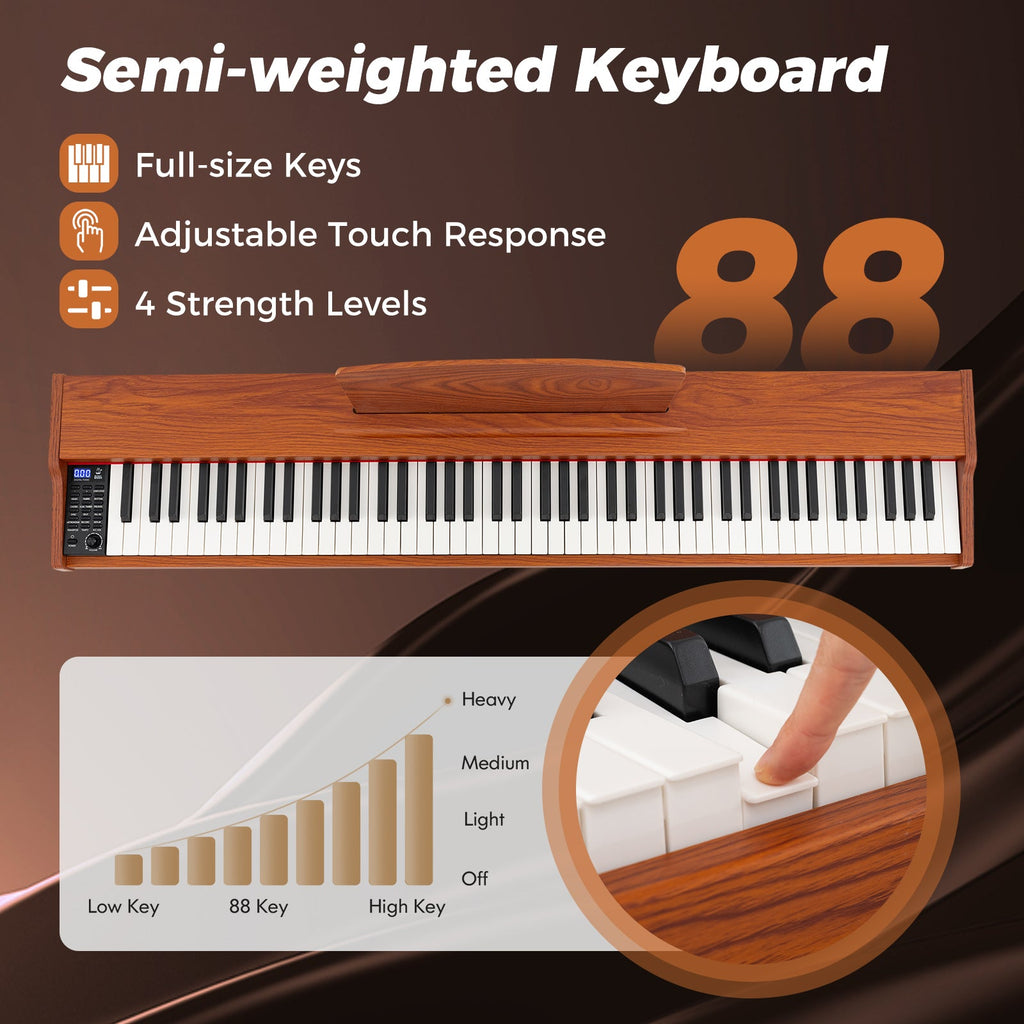 88-Key Keyboard Piano Set with Adjustable Stand