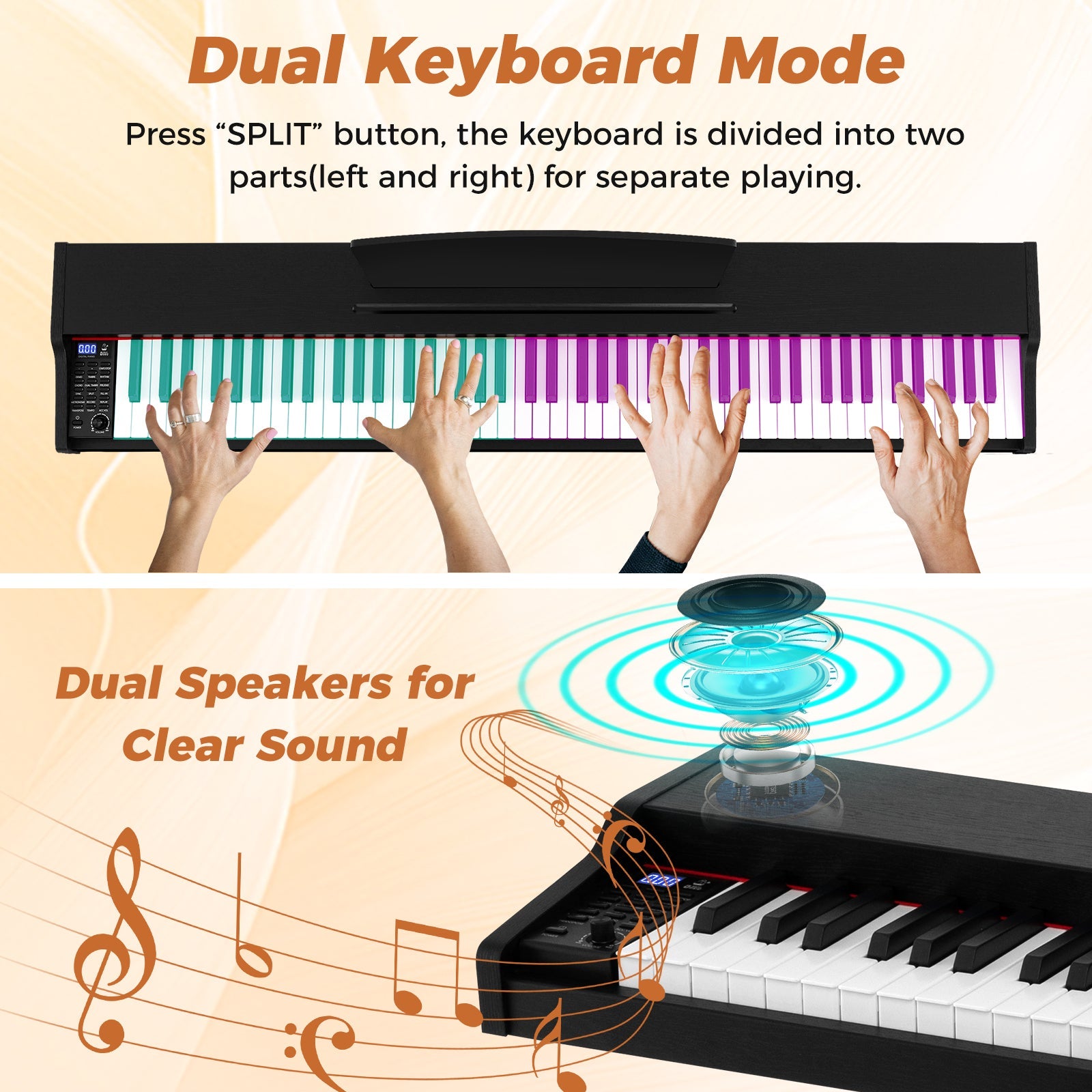 88-Key Keyboard Piano Set with Adjustable Stand