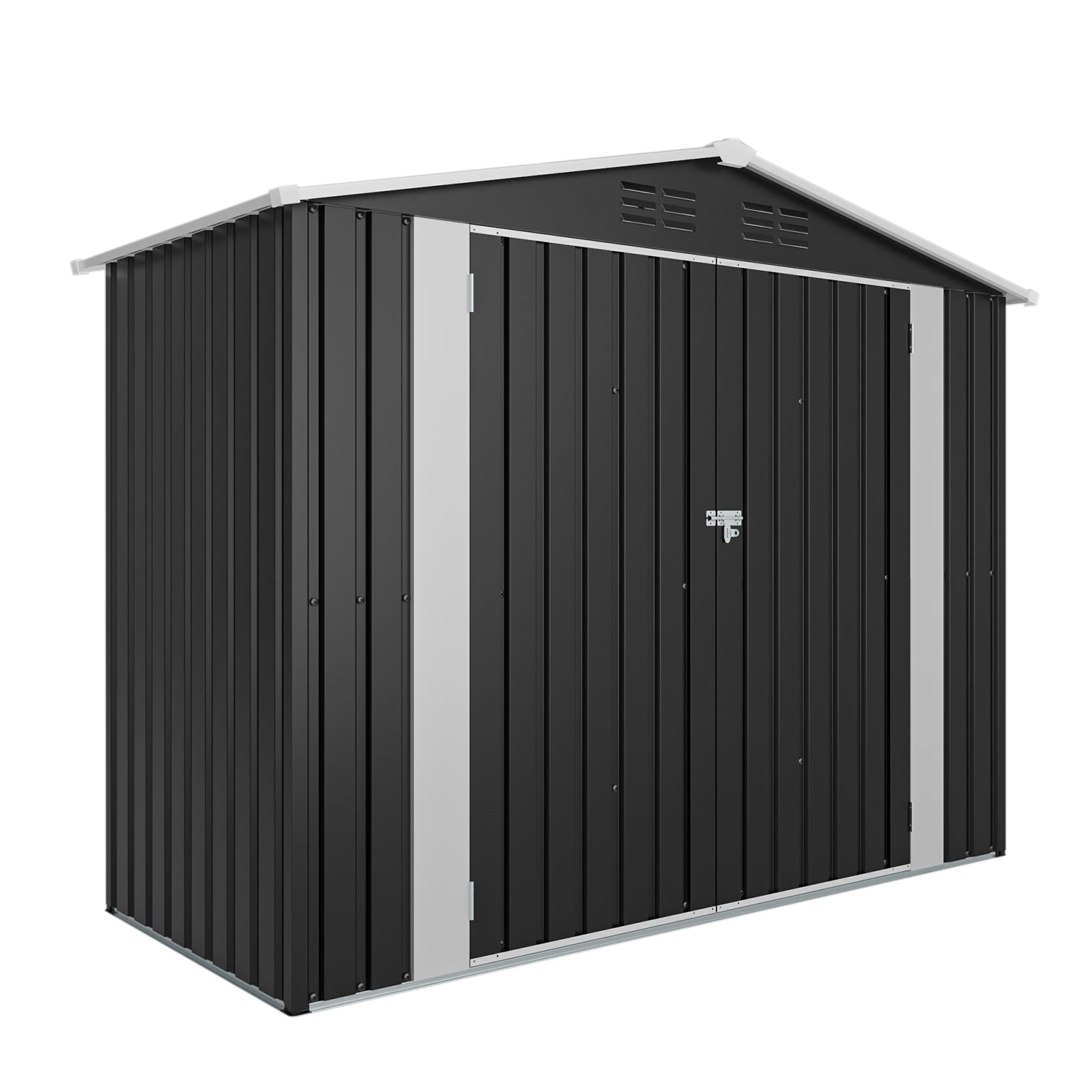 8ft x 4ft Outdoor Metal Storage Shed with Lockable Latch