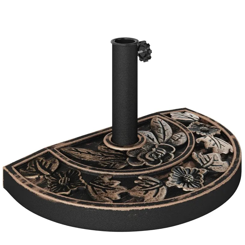 Patio Umbrella Half Round Base Bronze 19.75" x 12.25