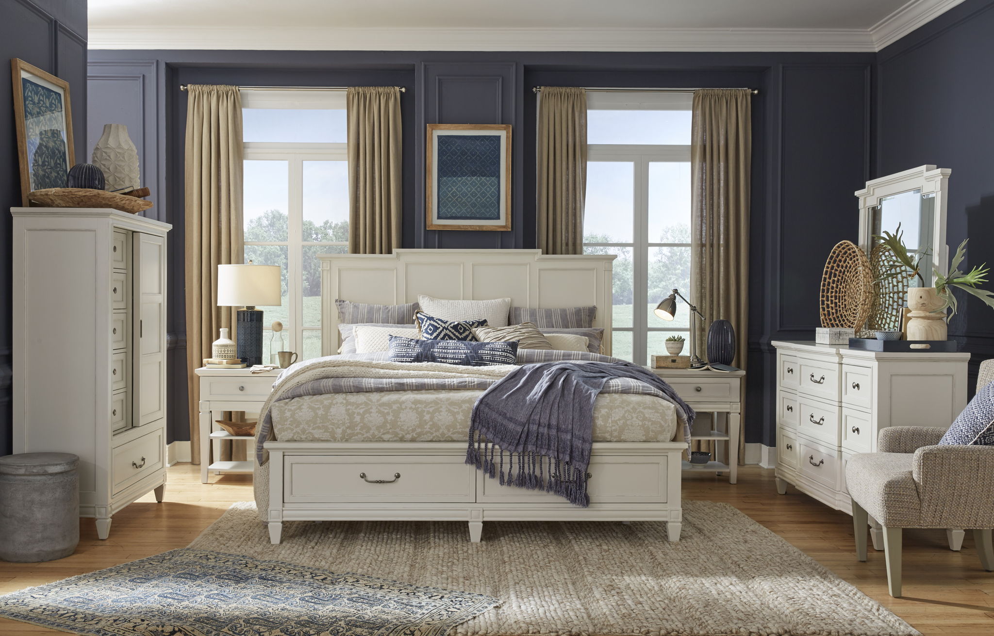 Willowbrook - Door Chest - Egg Shell White With Slight Rub Through