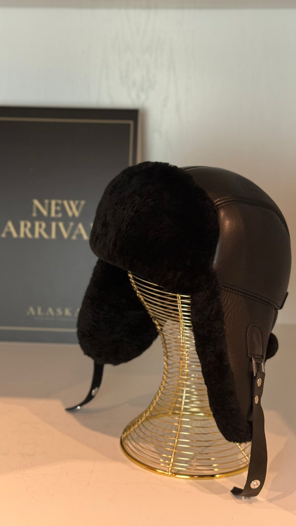 Genuine Leather Shearling Hat Unisex