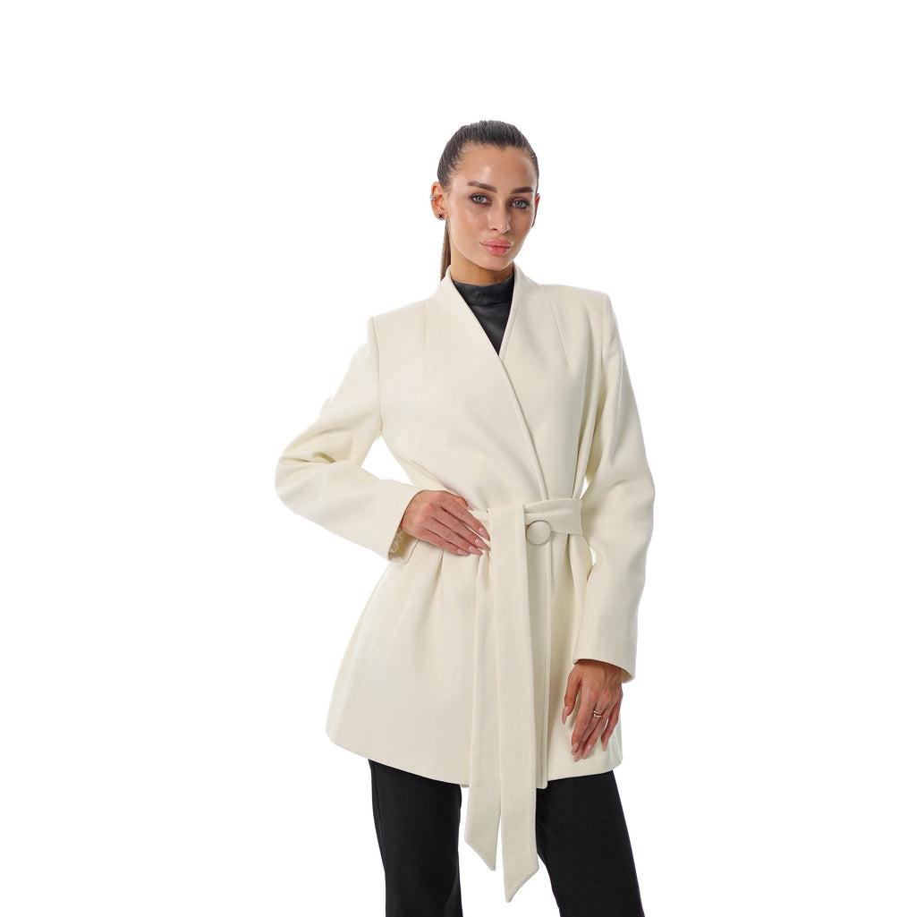 Opéra Cashmere Blend Overcoat in White