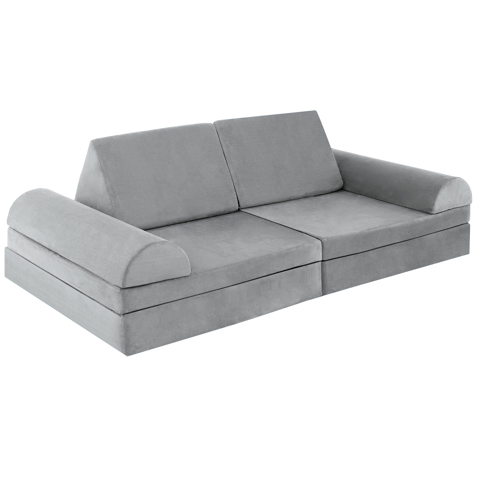 6 Pieces Convertible Kids Sofa Playset with Zipper
