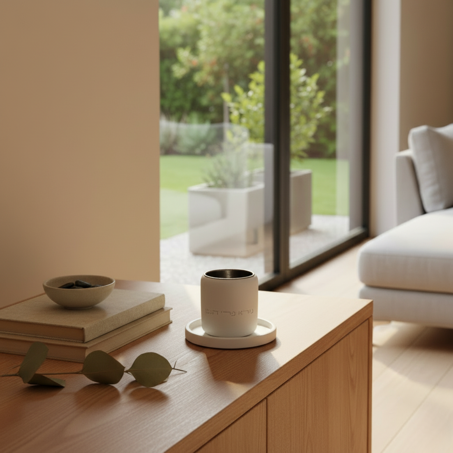 Luxury Concrete Kiddush Cup with Matching Base – Noble Model