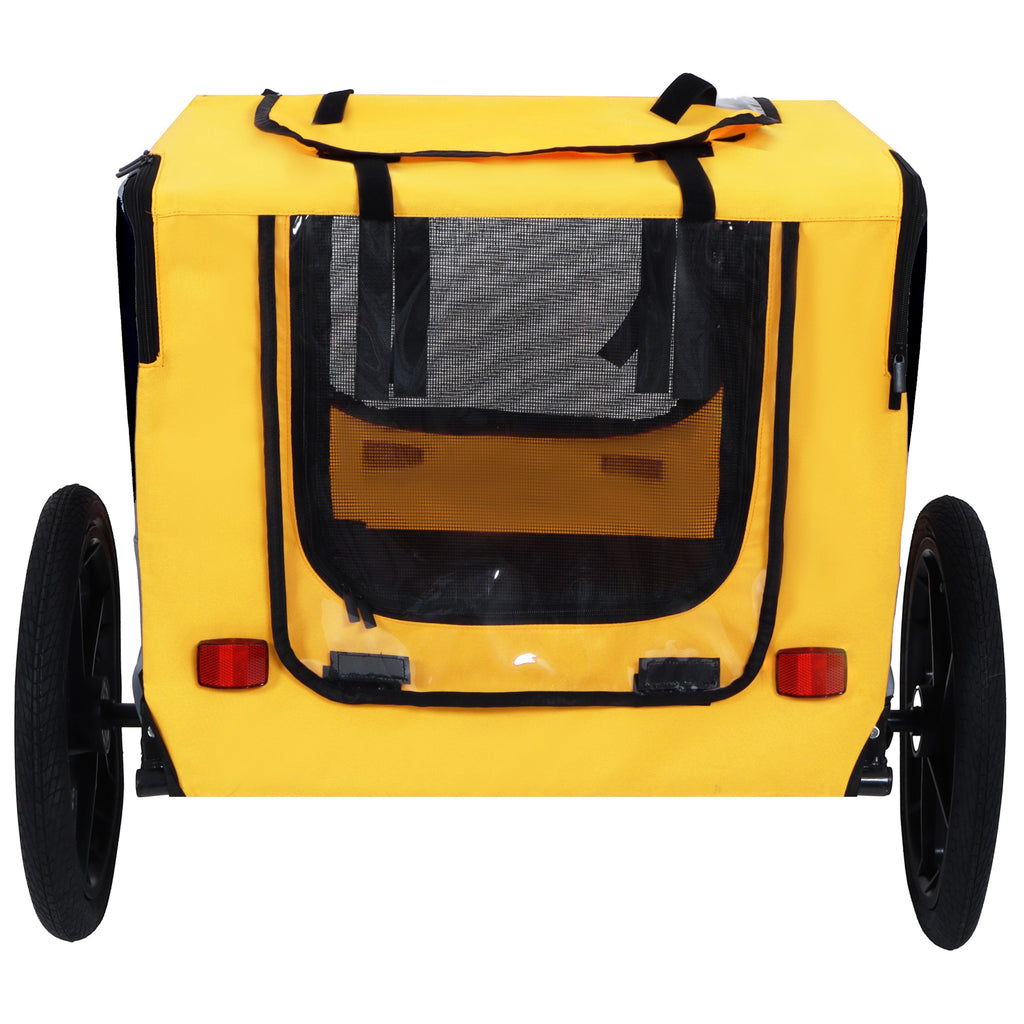Pet Bike Trailer Dog Cart for Bicycle, Suitable for Small and Medium Pets, Easy Folding Cart Frame, Quick Release Wheel, Non-Slip Floor, Internal Leash
