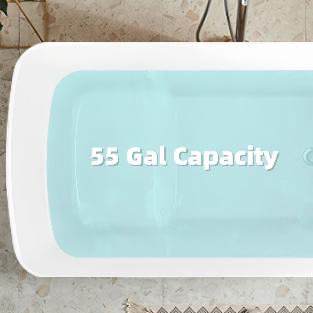 Freestanding Acrylic Soaking Bathtub 49x27.95x24" Square Japanese